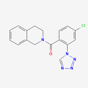 molecular formula C17H14ClN5O B5962512 2-[4-chloro-2-(1H-tetrazol-1-yl)benzoyl]-1,2,3,4-tetrahydroisoquinoline 