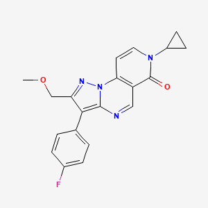 molecular formula C20H17FN4O2 B5962520 7-cyclopropyl-3-(4-fluorophenyl)-2-(methoxymethyl)pyrazolo[1,5-a]pyrido[3,4-e]pyrimidin-6(7H)-one 