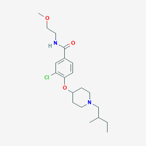 molecular formula C20H31ClN2O3 B5962525 3-chloro-N-(2-methoxyethyl)-4-{[1-(2-methylbutyl)-4-piperidinyl]oxy}benzamide 