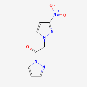 molecular formula C8H7N5O3 B5962578 3-nitro-1-[2-oxo-2-(1H-pyrazol-1-yl)ethyl]-1H-pyrazole 