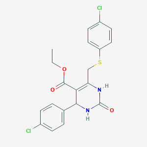 molecular formula C20H18Cl2N2O3S B5962583 ethyl 4-(4-chlorophenyl)-6-{[(4-chlorophenyl)thio]methyl}-2-oxo-1,2,3,4-tetrahydro-5-pyrimidinecarboxylate 
