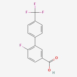 molecular formula C14H8F4O2 B596259 4-氟-3-(4-三氟甲基苯基)苯甲酸 CAS No. 1261772-16-0