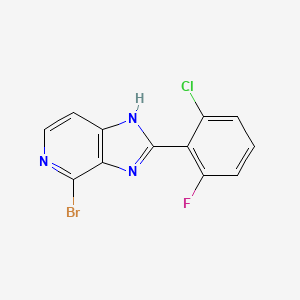 molecular formula C12H6BrClFN3 B596260 4-溴-2-(2-氯-6-氟苯基)-3H-咪唑并[4,5-c]吡啶 CAS No. 1334411-85-6