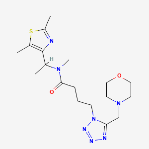N-[1-(2,5-dimethyl-1,3-thiazol-4-yl)ethyl]-N-methyl-4-[5-(4-morpholinylmethyl)-1H-tetrazol-1-yl]butanamide