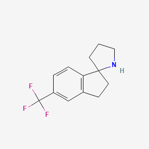 molecular formula C13H14F3N B596261 5-(三氟甲基)-2,3-二氢螺[茚满-1,2'-吡咯烷] CAS No. 1211594-38-5