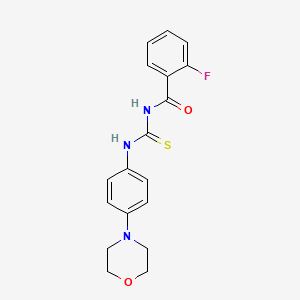 2-fluoro-N-({[4-(4-morpholinyl)phenyl]amino}carbonothioyl)benzamide