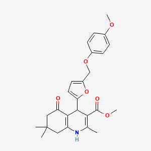 methyl 4-{5-[(4-methoxyphenoxy)methyl]-2-furyl}-2,7,7-trimethyl-5-oxo-1,4,5,6,7,8-hexahydro-3-quinolinecarboxylate