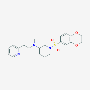 molecular formula C21H27N3O4S B5962670 1-(2,3-dihydro-1,4-benzodioxin-6-ylsulfonyl)-N-methyl-N-[2-(2-pyridinyl)ethyl]-3-piperidinamine 