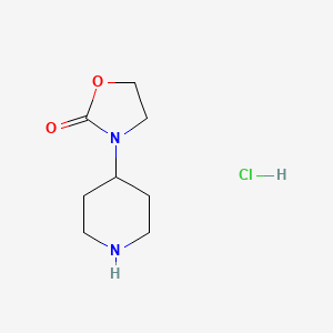 molecular formula C8H15ClN2O2 B596268 3-(哌啶-4-基)恶唑烷-2-酮盐酸盐 CAS No. 130818-98-3
