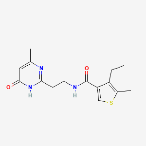 4-ethyl-5-methyl-N-[2-(4-methyl-6-oxo-1,6-dihydropyrimidin-2-yl)ethyl]thiophene-3-carboxamide