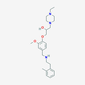 molecular formula C26H39N3O3 B5962694 1-(4-ethyl-1-piperazinyl)-3-[2-methoxy-4-({[2-(2-methylphenyl)ethyl]amino}methyl)phenoxy]-2-propanol 