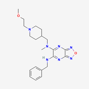 molecular formula C21H29N7O2 B5962706 N'-benzyl-N-{[1-(2-methoxyethyl)-4-piperidinyl]methyl}-N-methyl[1,2,5]oxadiazolo[3,4-b]pyrazine-5,6-diamine 