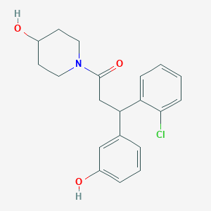molecular formula C20H22ClNO3 B5962721 1-[3-(2-chlorophenyl)-3-(3-hydroxyphenyl)propanoyl]-4-piperidinol 