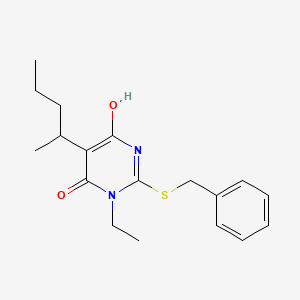 2-(benzylthio)-3-ethyl-6-hydroxy-5-(1-methylbutyl)-4(3H)-pyrimidinone