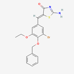 molecular formula C19H17BrN2O3S B5962772 5-[4-(benzyloxy)-3-bromo-5-ethoxybenzylidene]-2-imino-1,3-thiazolidin-4-one 