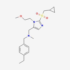 molecular formula C21H31N3O3S B5962788 1-[2-[(cyclopropylmethyl)sulfonyl]-1-(2-methoxyethyl)-1H-imidazol-5-yl]-N-(4-ethylbenzyl)-N-methylmethanamine 