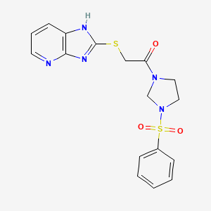 molecular formula C17H17N5O3S2 B5962794 2-({2-oxo-2-[3-(phenylsulfonyl)imidazolidin-1-yl]ethyl}thio)-3H-imidazo[4,5-b]pyridine 