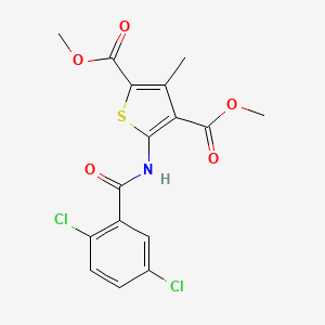molecular formula C16H13Cl2NO5S B5962799 dimethyl 5-[(2,5-dichlorobenzoyl)amino]-3-methyl-2,4-thiophenedicarboxylate 