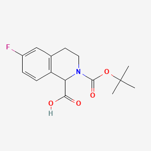 B596280 2-(tert-Butoxycarbonyl)-6-fluoro-1,2,3,4-tetrahydroisoquinoline-1-carboxylic acid CAS No. 1260644-27-6