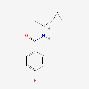 molecular formula C12H14FNO B5962813 N-(1-环丙基乙基)-4-氟苯甲酰胺 