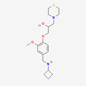 molecular formula C19H30N2O3S B5962821 1-{4-[(cyclobutylamino)methyl]-2-methoxyphenoxy}-3-(4-thiomorpholinyl)-2-propanol 