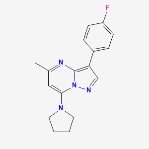 molecular formula C17H17FN4 B5962823 3-(4-fluorophenyl)-5-methyl-7-(1-pyrrolidinyl)pyrazolo[1,5-a]pyrimidine 