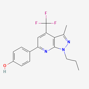 molecular formula C17H16F3N3O B5962831 4-[3-methyl-1-propyl-4-(trifluoromethyl)-1H-pyrazolo[3,4-b]pyridin-6-yl]phenol 