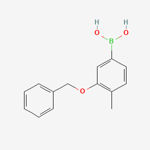 molecular formula C14H15BO3 B596285 3-(苄氧基)-4-甲基苯硼酸 CAS No. 1256355-31-3