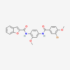 molecular formula C24H19BrN2O5 B5962856 N-{4-[(3-bromo-4-methoxybenzoyl)amino]-2-methoxyphenyl}-1-benzofuran-2-carboxamide 