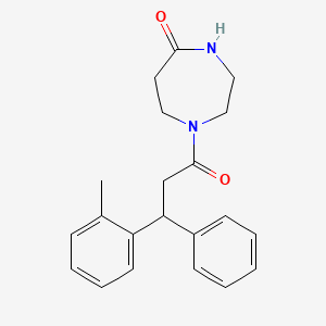 molecular formula C21H24N2O2 B5962915 1-[3-(2-methylphenyl)-3-phenylpropanoyl]-1,4-diazepan-5-one 