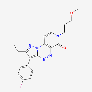 molecular formula C20H20FN5O2 B5962920 2-ethyl-3-(4-fluorophenyl)-7-(3-methoxypropyl)pyrazolo[5,1-c]pyrido[4,3-e][1,2,4]triazin-6(7H)-one 