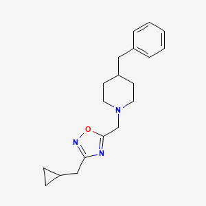 molecular formula C19H25N3O B5962927 4-benzyl-1-{[3-(cyclopropylmethyl)-1,2,4-oxadiazol-5-yl]methyl}piperidine 