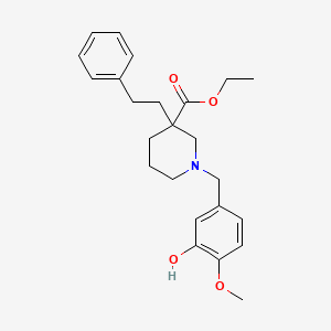 ethyl 1-(3-hydroxy-4-methoxybenzyl)-3-(2-phenylethyl)-3-piperidinecarboxylate