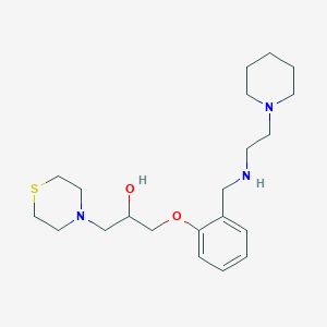 molecular formula C21H35N3O2S B5962934 1-[2-({[2-(1-piperidinyl)ethyl]amino}methyl)phenoxy]-3-(4-thiomorpholinyl)-2-propanol 