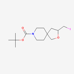 molecular formula C14H24INO3 B596296 Tert-butyl 3-(iodomethyl)-2-oxa-8-azaspiro[4.5]decane-8-carboxylate CAS No. 1250998-93-6