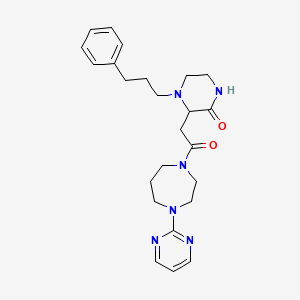 molecular formula C24H32N6O2 B5962960 3-{2-oxo-2-[4-(2-pyrimidinyl)-1,4-diazepan-1-yl]ethyl}-4-(3-phenylpropyl)-2-piperazinone 