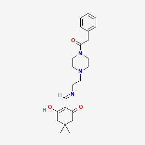 molecular formula C23H31N3O3 B5962967 5,5-dimethyl-2-[({2-[4-(phenylacetyl)-1-piperazinyl]ethyl}amino)methylene]-1,3-cyclohexanedione 