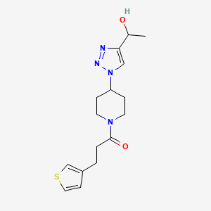 molecular formula C16H22N4O2S B5962969 1-(1-{1-[3-(3-thienyl)propanoyl]-4-piperidinyl}-1H-1,2,3-triazol-4-yl)ethanol 