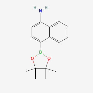 molecular formula C16H20BNO2 B596299 4-(4,4,5,5-Tetramethyl-1,3,2-dioxaborolan-2-yl)naphthalen-1-amine CAS No. 1218790-22-7