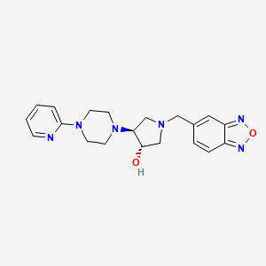 molecular formula C20H24N6O2 B5963001 (3S*,4S*)-1-(2,1,3-benzoxadiazol-5-ylmethyl)-4-[4-(2-pyridinyl)-1-piperazinyl]-3-pyrrolidinol 