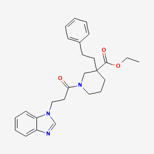 ethyl 1-[3-(1H-benzimidazol-1-yl)propanoyl]-3-(2-phenylethyl)-3-piperidinecarboxylate