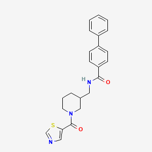 molecular formula C23H23N3O2S B5963080 N-{[1-(1,3-thiazol-5-ylcarbonyl)-3-piperidinyl]methyl}-4-biphenylcarboxamide 