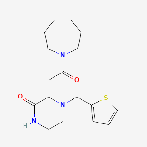 molecular formula C17H25N3O2S B5963088 3-[2-(1-azepanyl)-2-oxoethyl]-4-(2-thienylmethyl)-2-piperazinone 