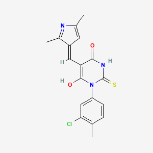 1-(3-chloro-4-methylphenyl)-5-[(2,5-dimethyl-1H-pyrrol-3-yl)methylene]-2-thioxodihydro-4,6(1H,5H)-pyrimidinedione