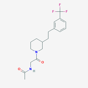 molecular formula C18H23F3N2O2 B5963121 N-[2-oxo-2-(3-{2-[3-(trifluoromethyl)phenyl]ethyl}-1-piperidinyl)ethyl]acetamide 