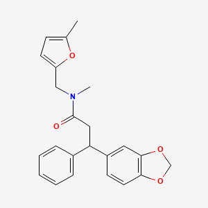 molecular formula C23H23NO4 B5963123 3-(1,3-benzodioxol-5-yl)-N-methyl-N-[(5-methyl-2-furyl)methyl]-3-phenylpropanamide 