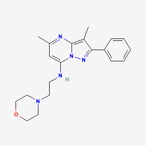 molecular formula C20H25N5O B5963126 3,5-dimethyl-N-[2-(4-morpholinyl)ethyl]-2-phenylpyrazolo[1,5-a]pyrimidin-7-amine 