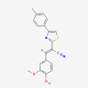 3-(4-hydroxy-3-methoxyphenyl)-2-[4-(4-methylphenyl)-1,3-thiazol-2-yl]acrylonitrile