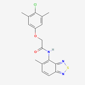 2-(4-chloro-3,5-dimethylphenoxy)-N-(5-methyl-2,1,3-benzothiadiazol-4-yl)acetamide