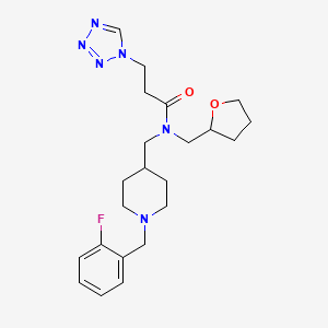 N-{[1-(2-fluorobenzyl)-4-piperidinyl]methyl}-N-(tetrahydro-2-furanylmethyl)-3-(1H-tetrazol-1-yl)propanamide